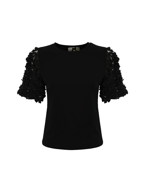 T-shirt con maniche rose Nero NO SECRETS | 251NS184LIQUIRIZIA